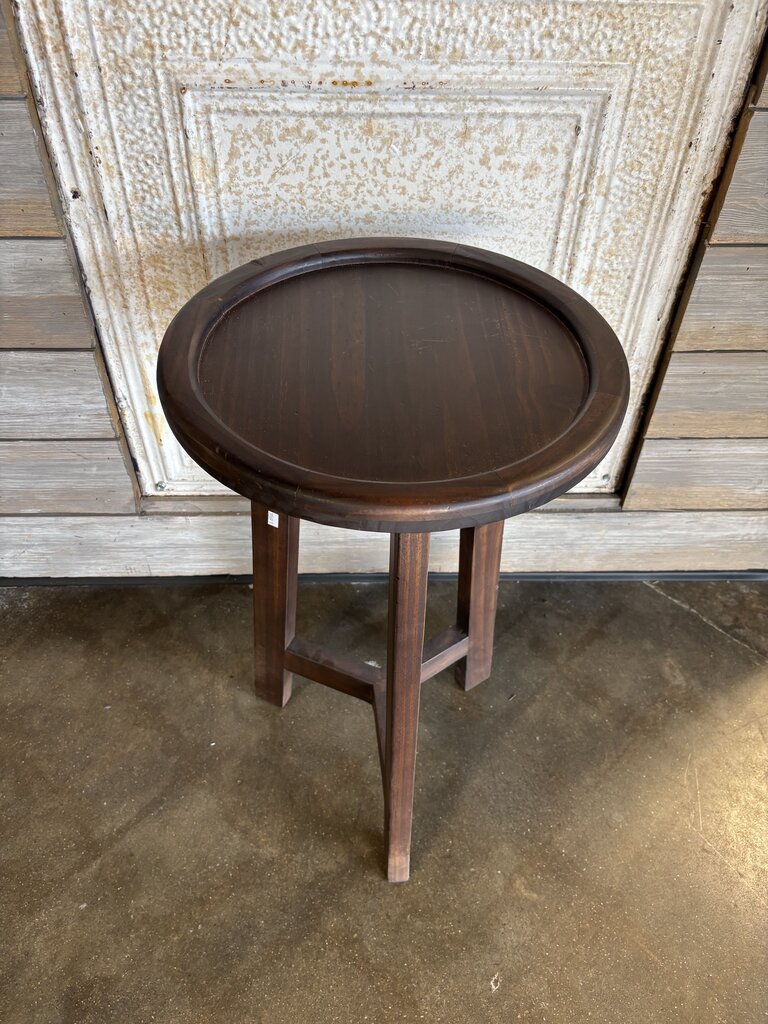 Round Wood Accent Table 14"R 24"H