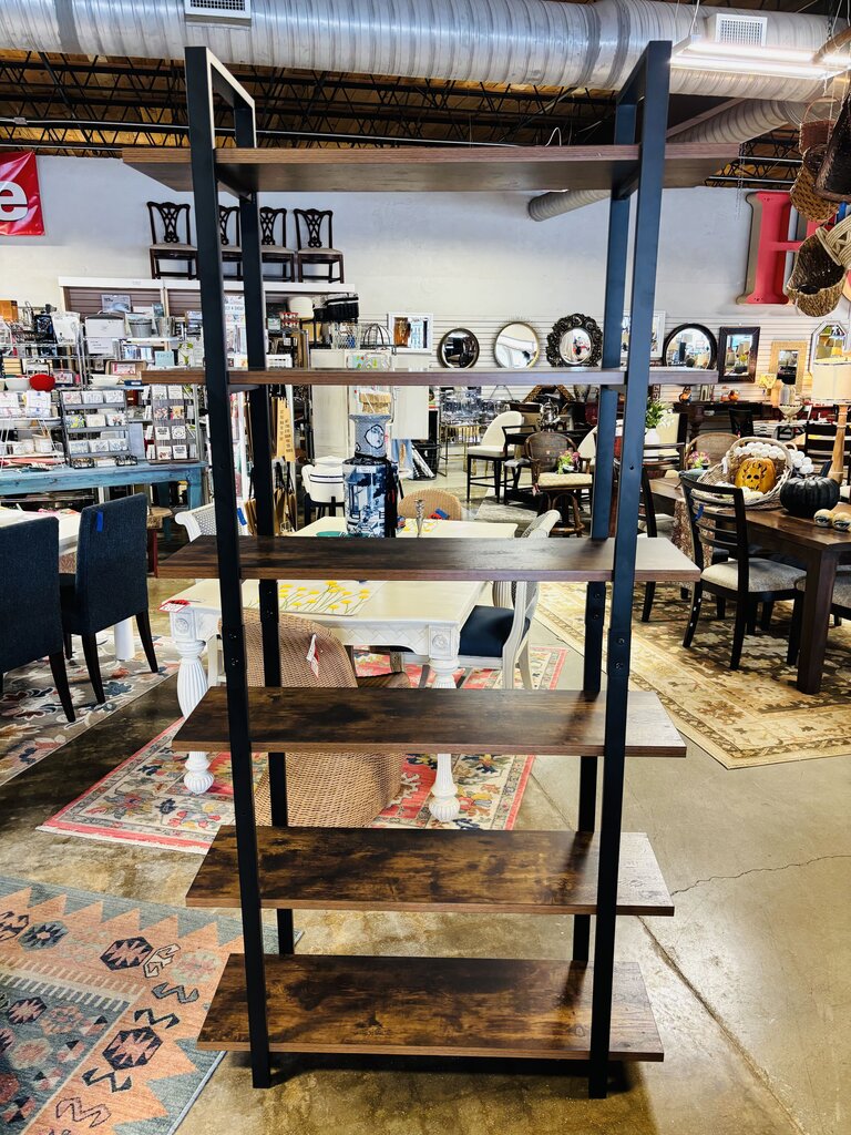Wood/Metal Bookshelf 41.5 X 13 X 82.75