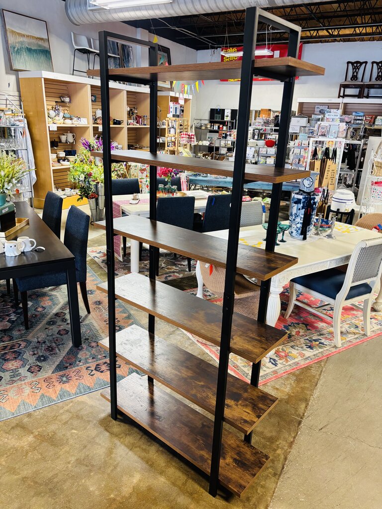 Wood/Metal Bookshelf 41.5 X 13 X 82.75