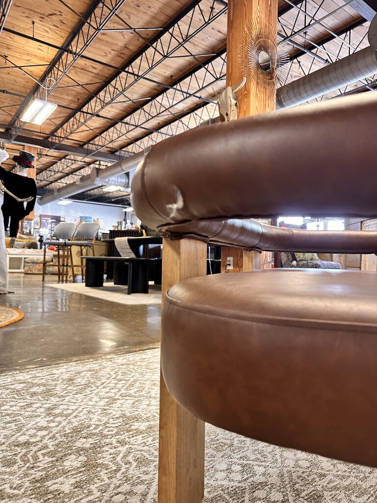 Vegan Leather Curved Backrest Sofa