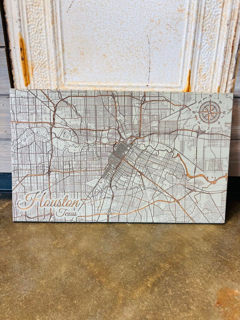 Houston, Texas Street Map 24 X 14.75 X 2