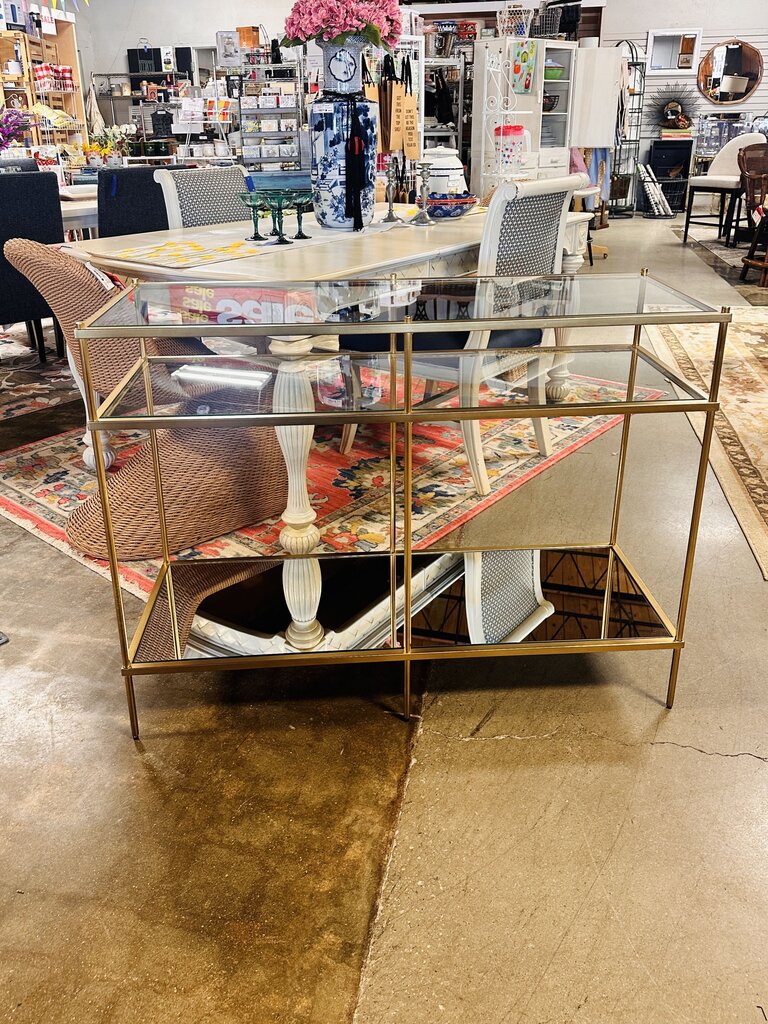 Metal/Glass Terrace Console Table 42 X 15.25 X 32.25