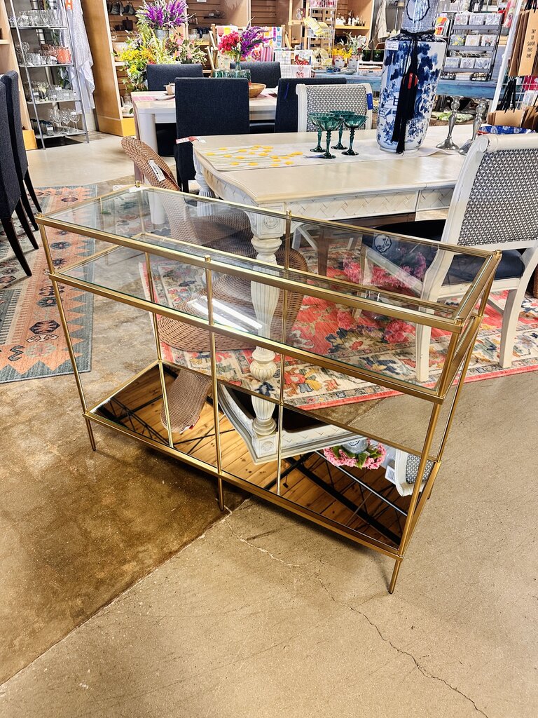 Metal/Glass Terrace Console Table 42 X 15.25 X 32.25