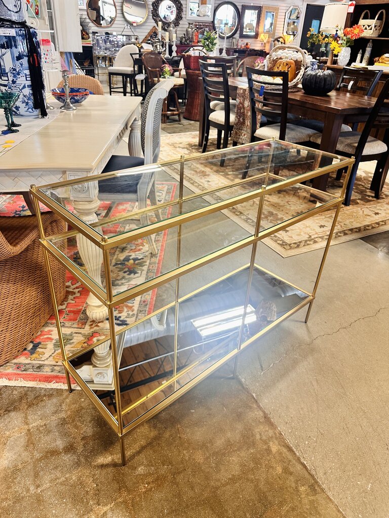 Metal/Glass Terrace Console Table 42 X 15.25 X 32.25