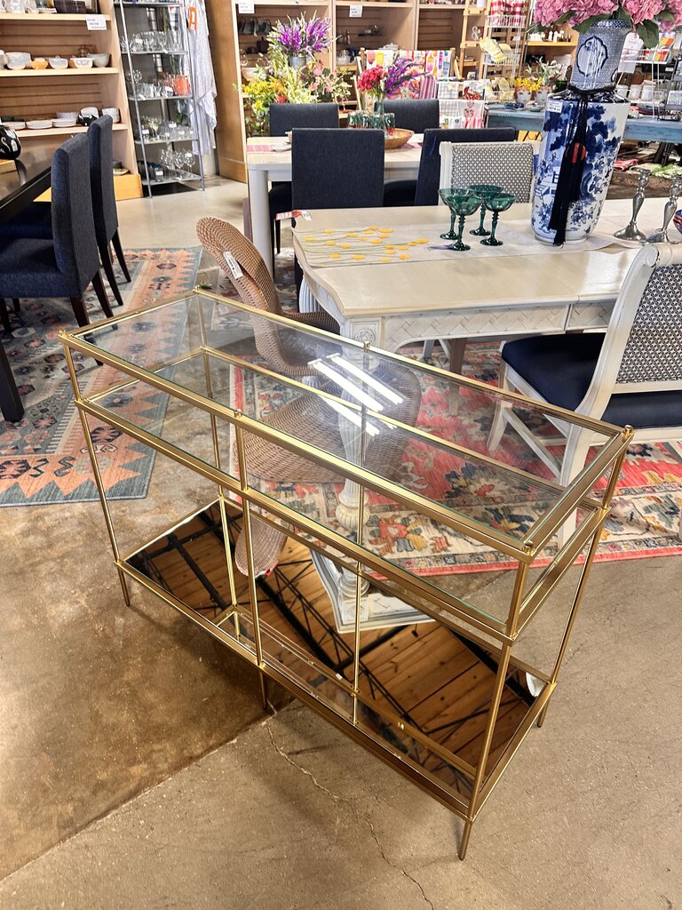 Metal/Glass Terrace Console Table 42 X 15.25 X 32.25