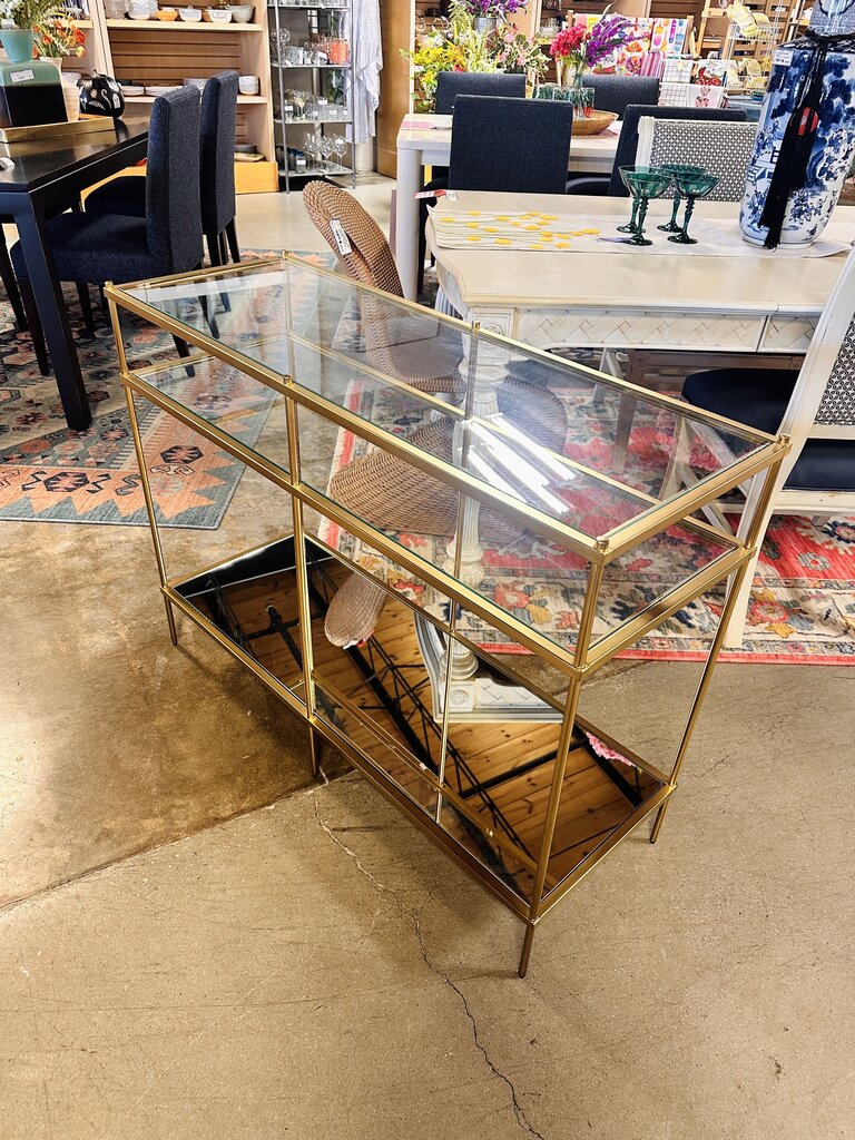 Metal/Glass Terrace Console Table 42 X 15.25 X 32.25