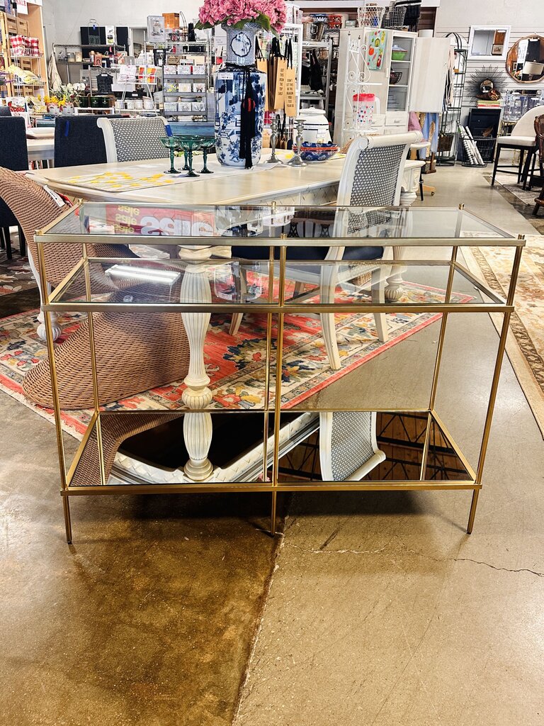 Metal/Glass Terrace Console Table 42 X 15.25 X 32.25