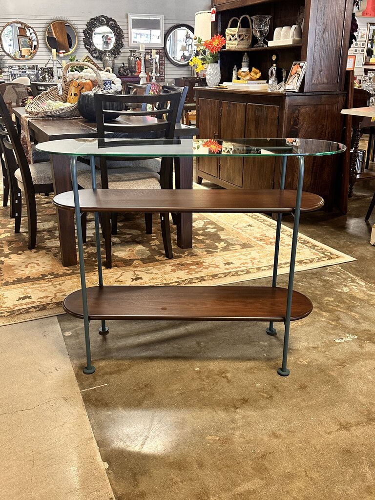 Metal/Glass/Wood Console Table 42 X 14 X 33