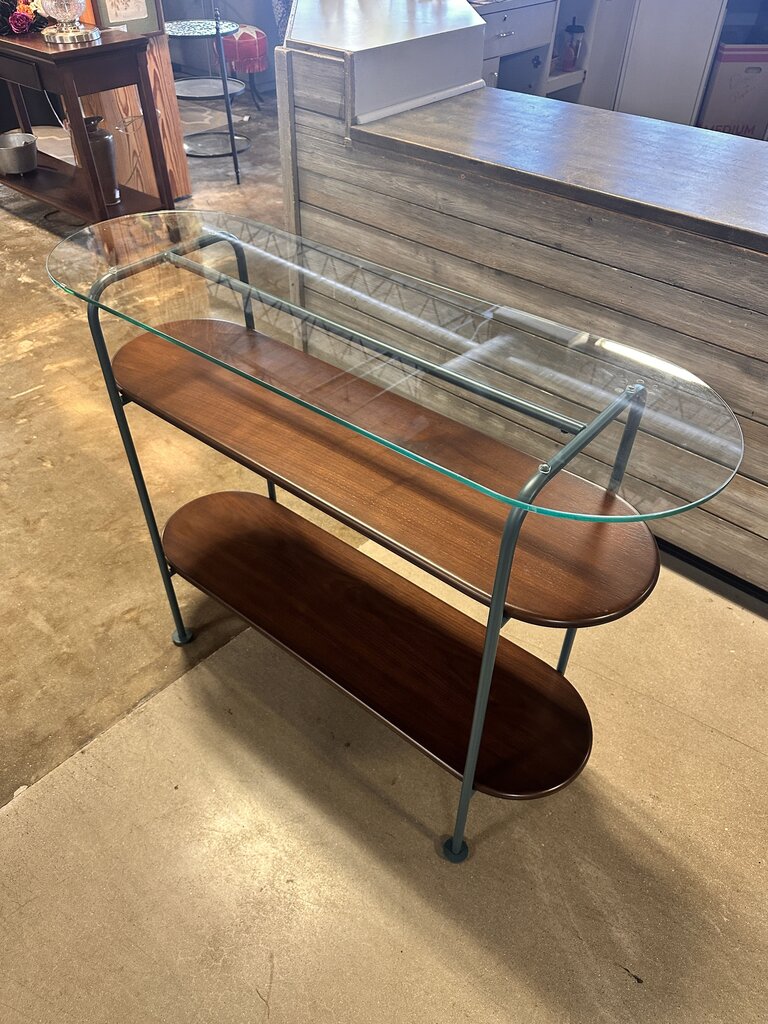 Metal/Glass/Wood Console Table 42 X 14 X 33