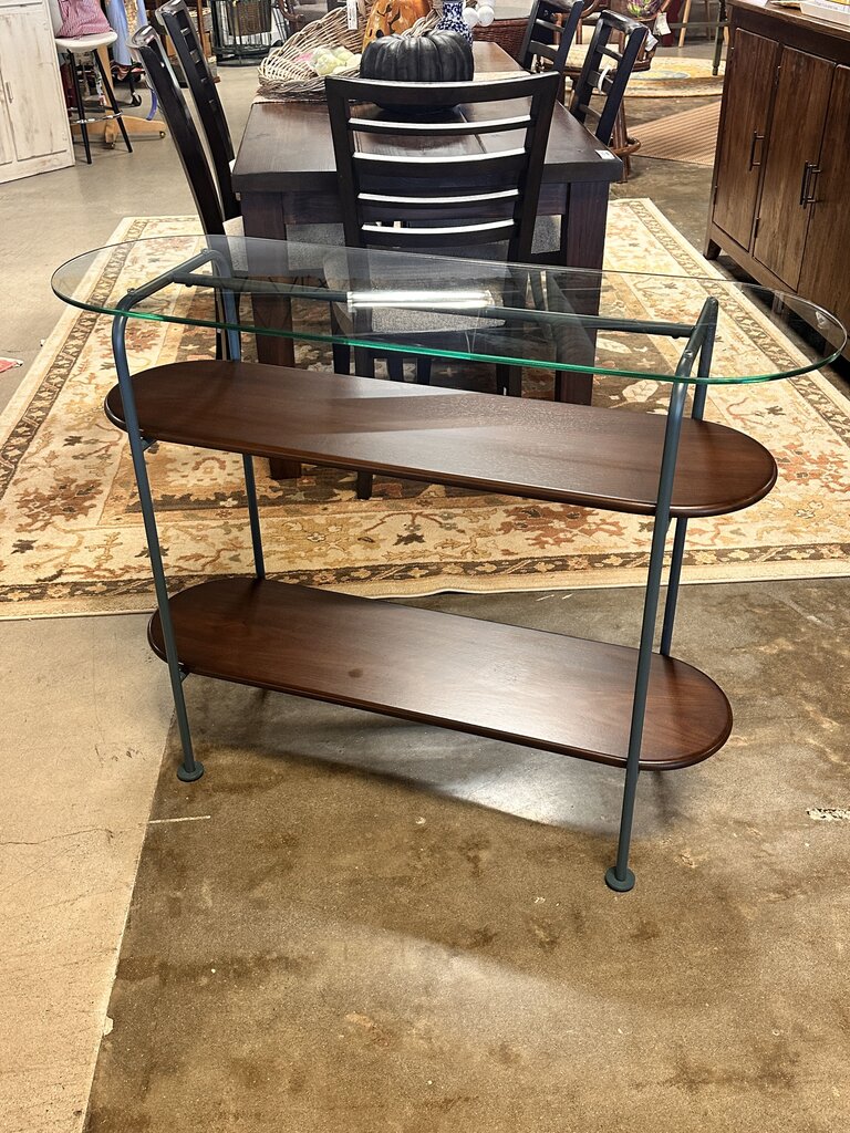 Metal/Glass/Wood Console Table 42 X 14 X 33