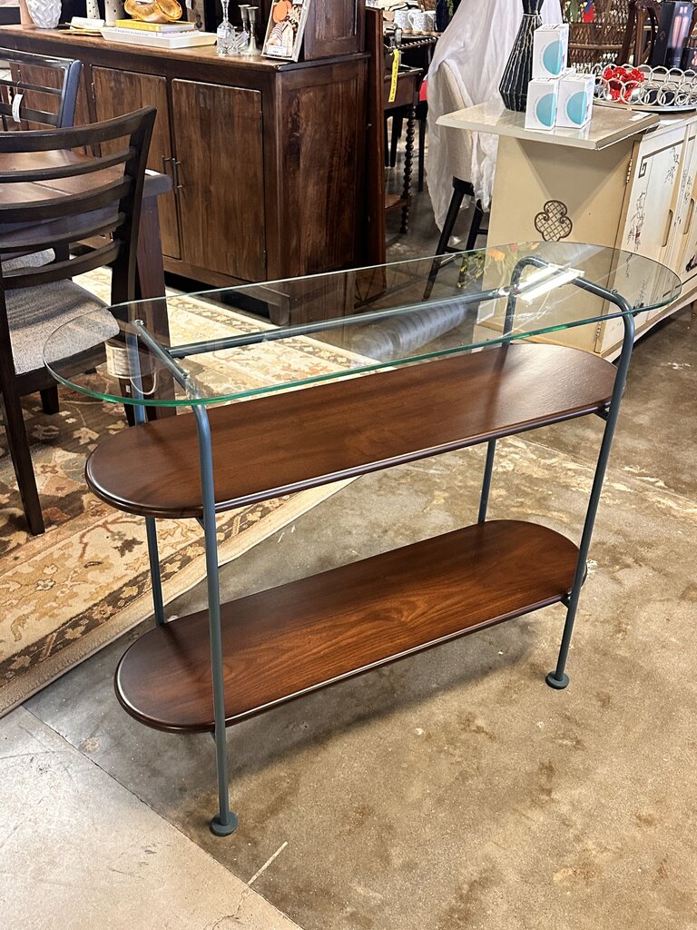 Metal/Glass/Wood Console Table 42 X 14 X 33