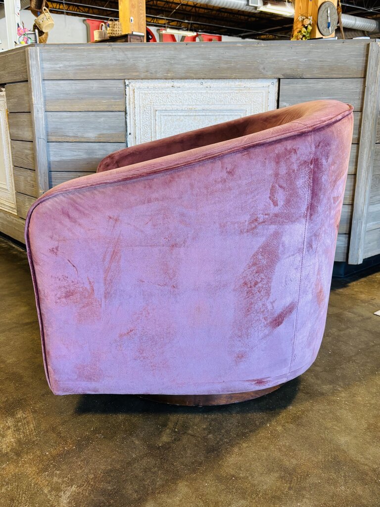 Swivel Barrel Velvet Chair