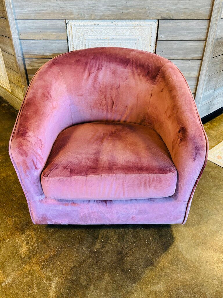 Swivel Barrel Velvet Chair