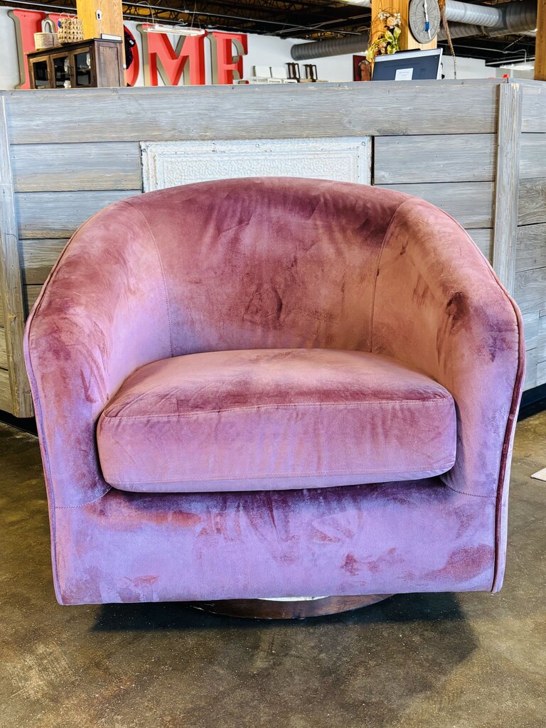 Swivel Barrel Velvet Chair
