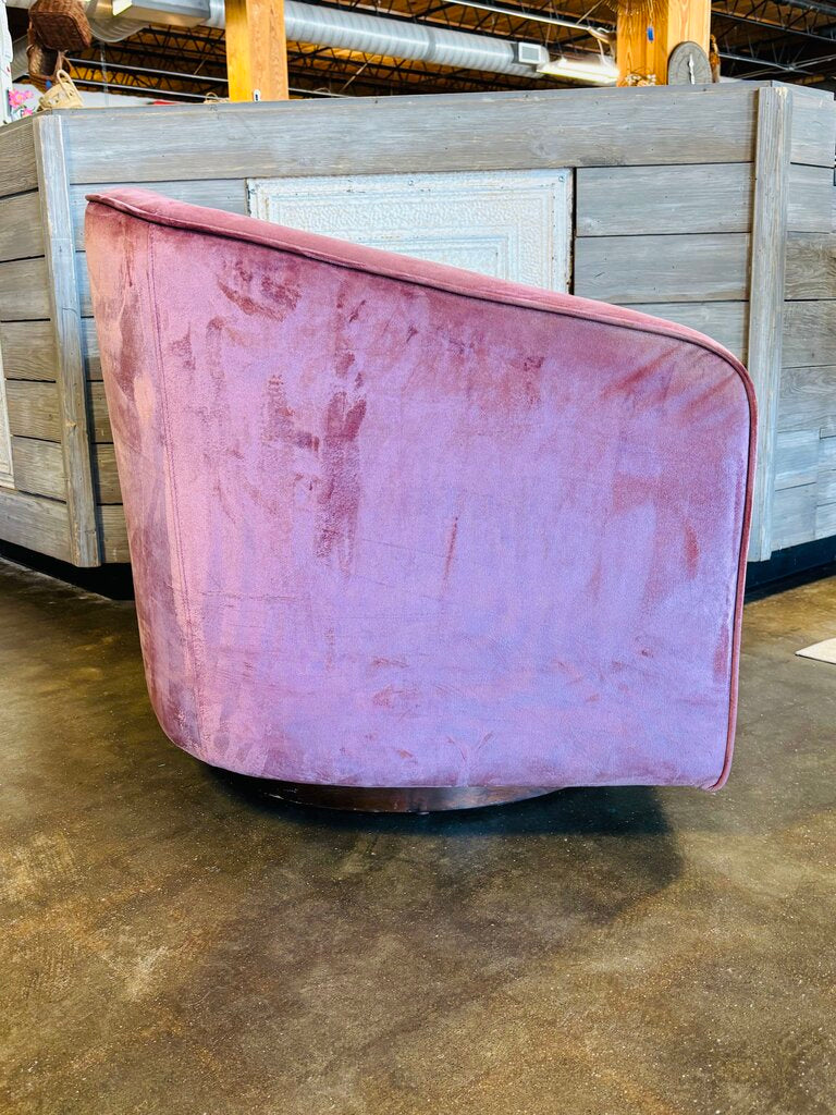 Swivel Barrel Velvet Chair
