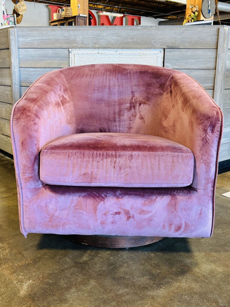 Swivel Barrel Velvet Chair