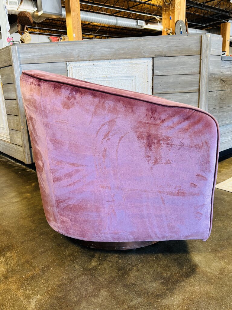 Swivel Barrel Velvet Chair