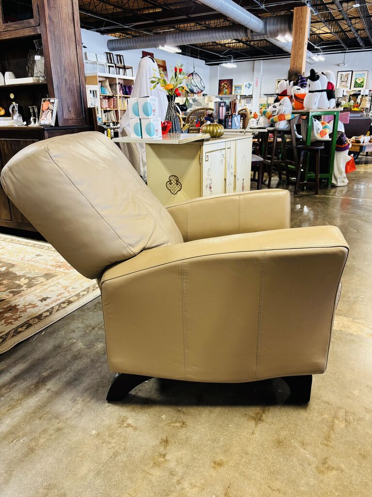 Leather Reclining/Rocker Chair with Ottoman
