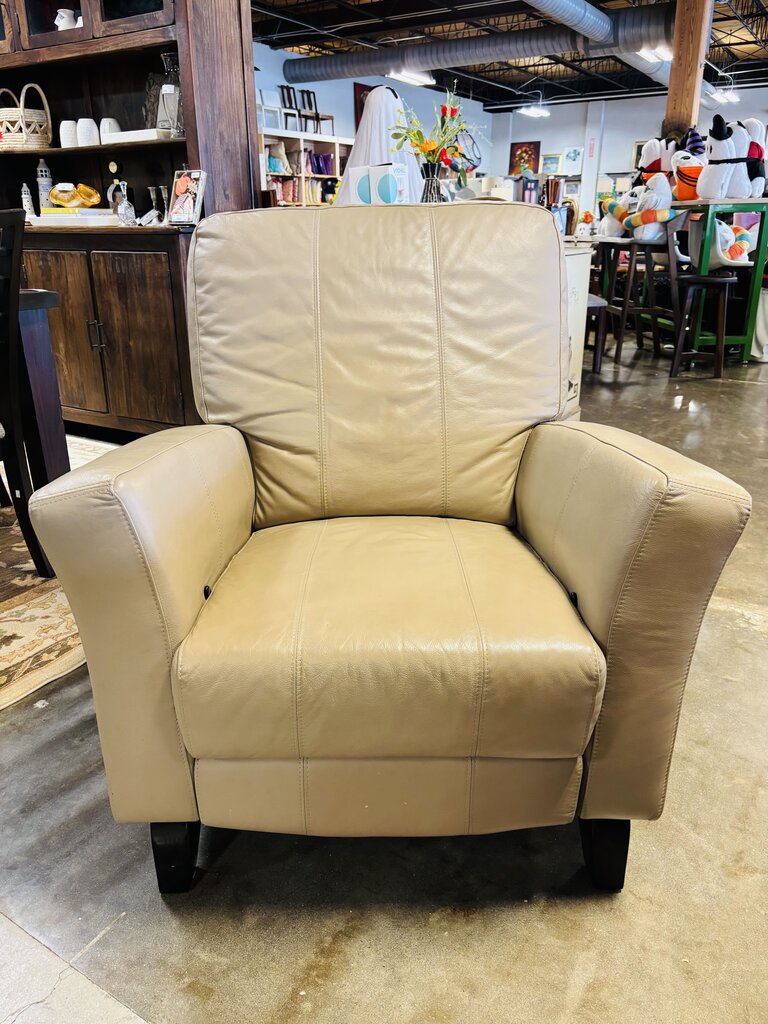 Leather Reclining/Rocker Chair with Ottoman