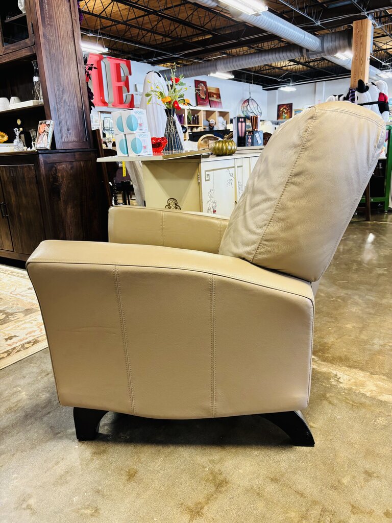 Leather Reclining/Rocker Chair with Ottoman
