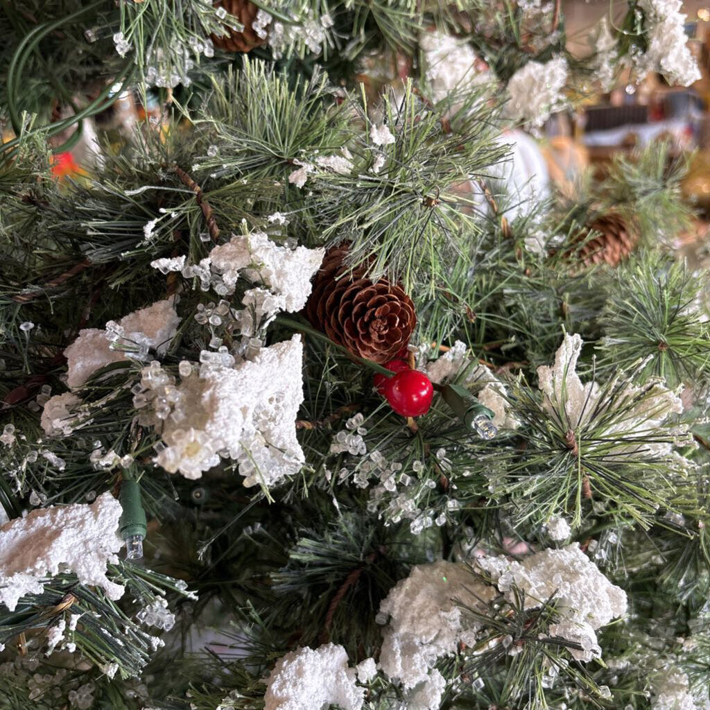 Flocked Lighted 7.5 Ft Redland Spruce Tree