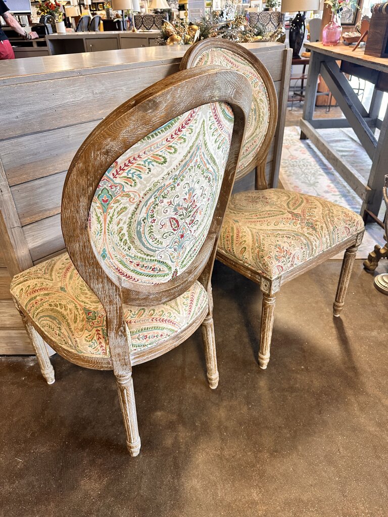 Set 2 Paisley Upholstered Dining Chair