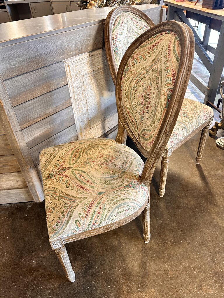 Set 2 Paisley Upholstered Dining Chair