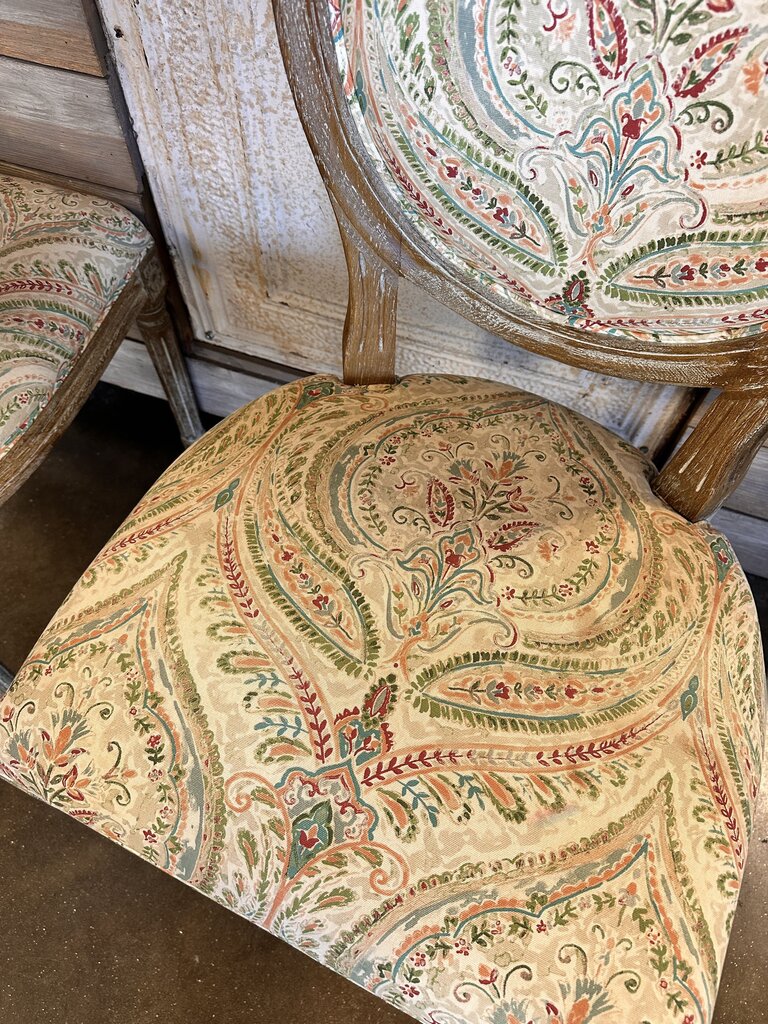 Set 2 Paisley Upholstered Dining Chair