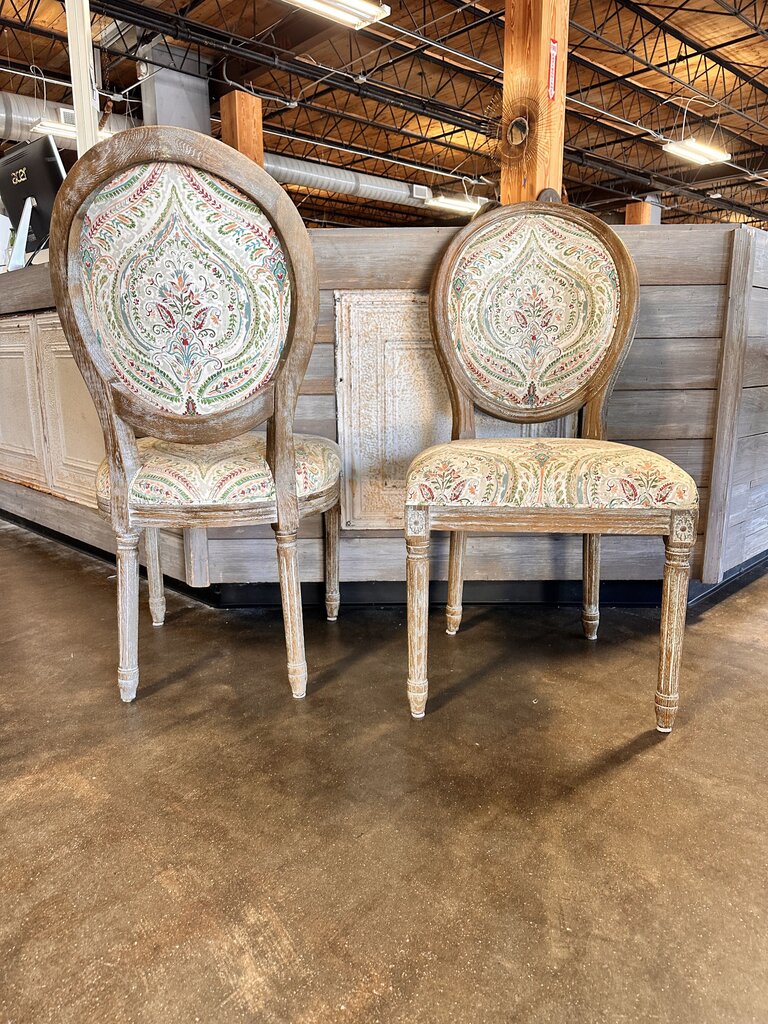 Set 2 Paisley Upholstered Dining Chair