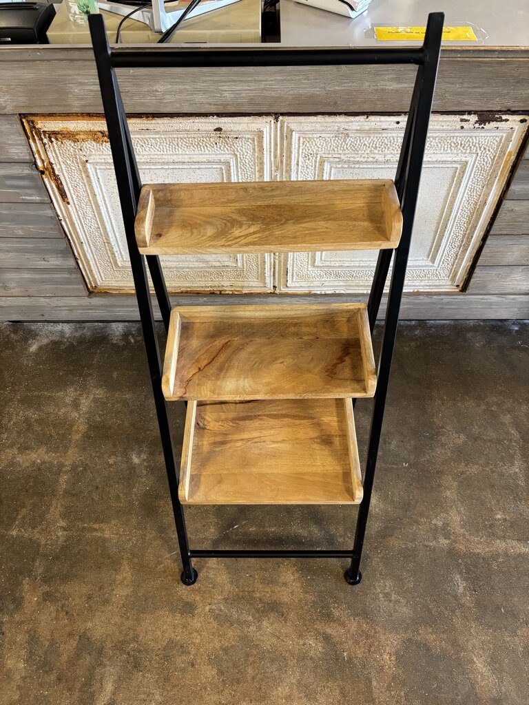 Metal Wood 3 Shelf Bookcase