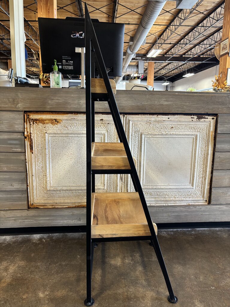 Metal Wood 3 Shelf Bookcase