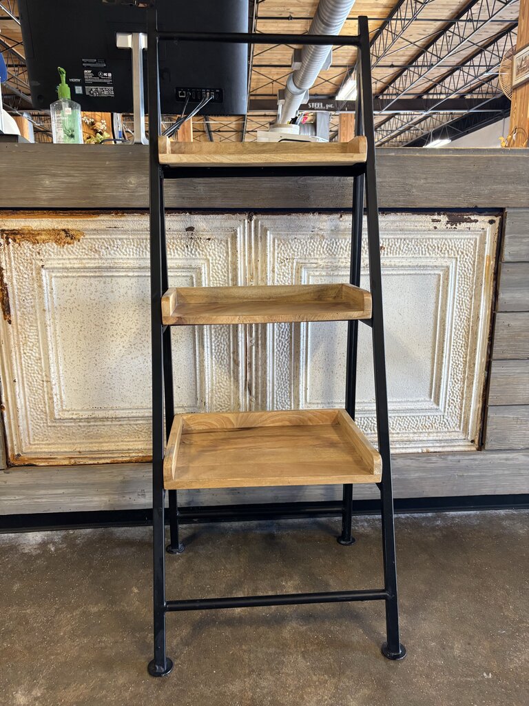 Metal Wood 3 Shelf Bookcase