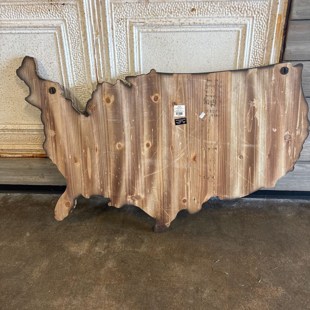 Weathered Wood United States Map Wall Art