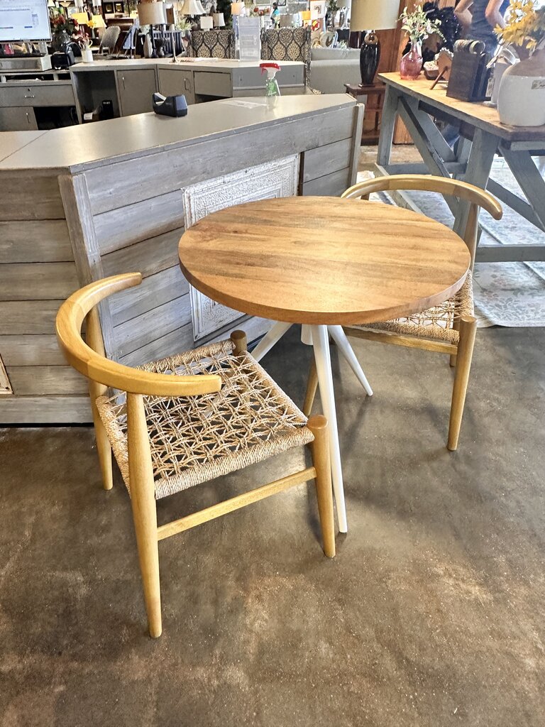 Set 3 Mango Wood Bistro Set