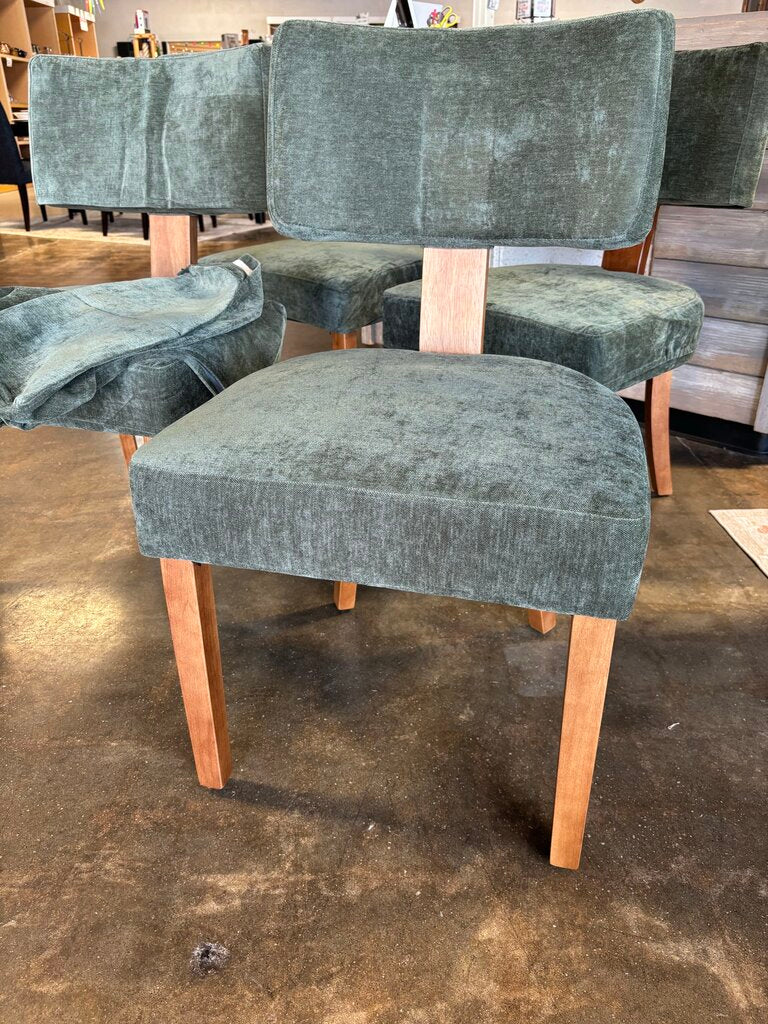 Set 4 MCM Velvet Slipcover Dining Chairs