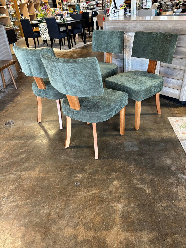 Set 4 MCM Velvet Slipcover Dining Chairs