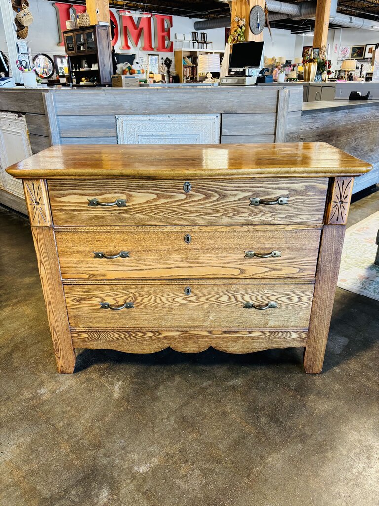 Vintage Wood Dresser 3 Drawers