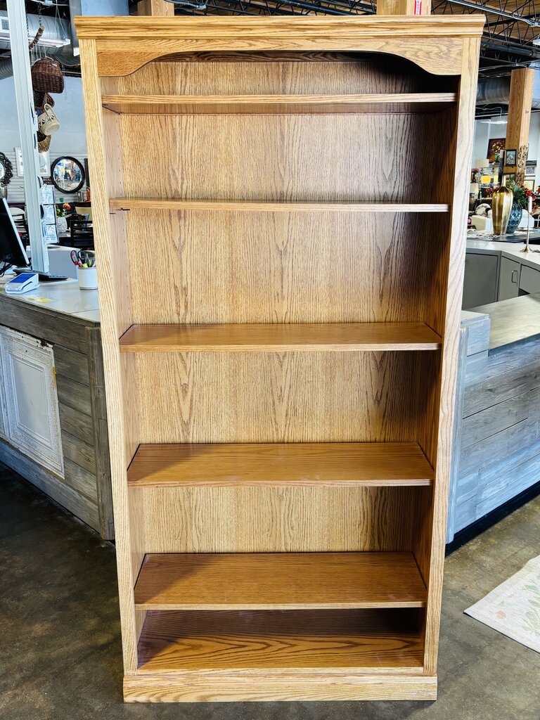 Solid Oak Bookcase Movable Shelves