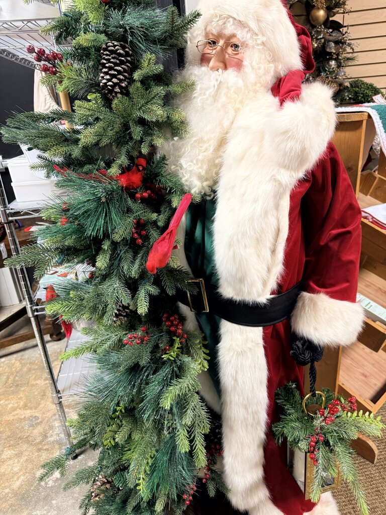 Life Size Santa with Tree, Lantern
