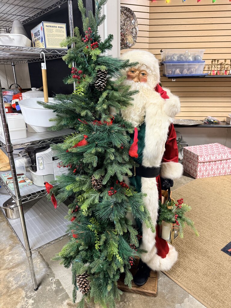Life Size Santa with Tree, Lantern