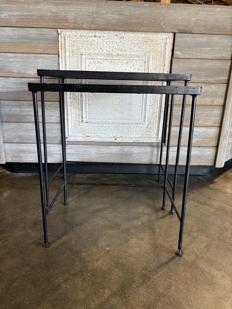Mosaic Top Metal Nesting Tables Pair