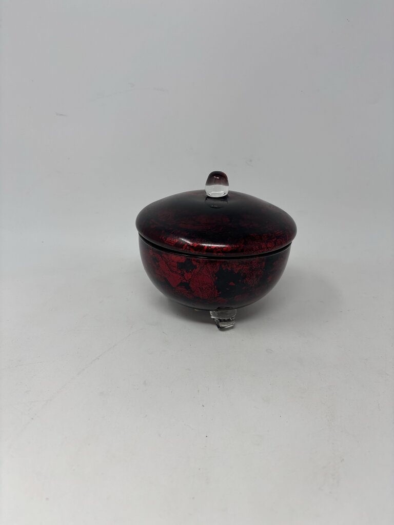 Italian Glass Lidded Trinket Dish