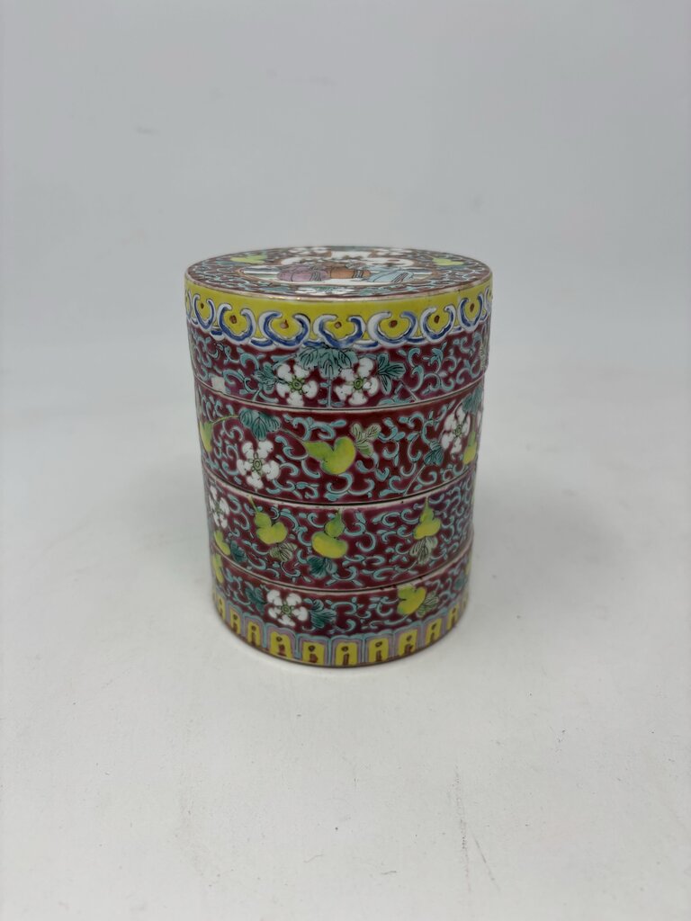 Set of 3 Vintage Chinese Offering Cups/Tea Caddy