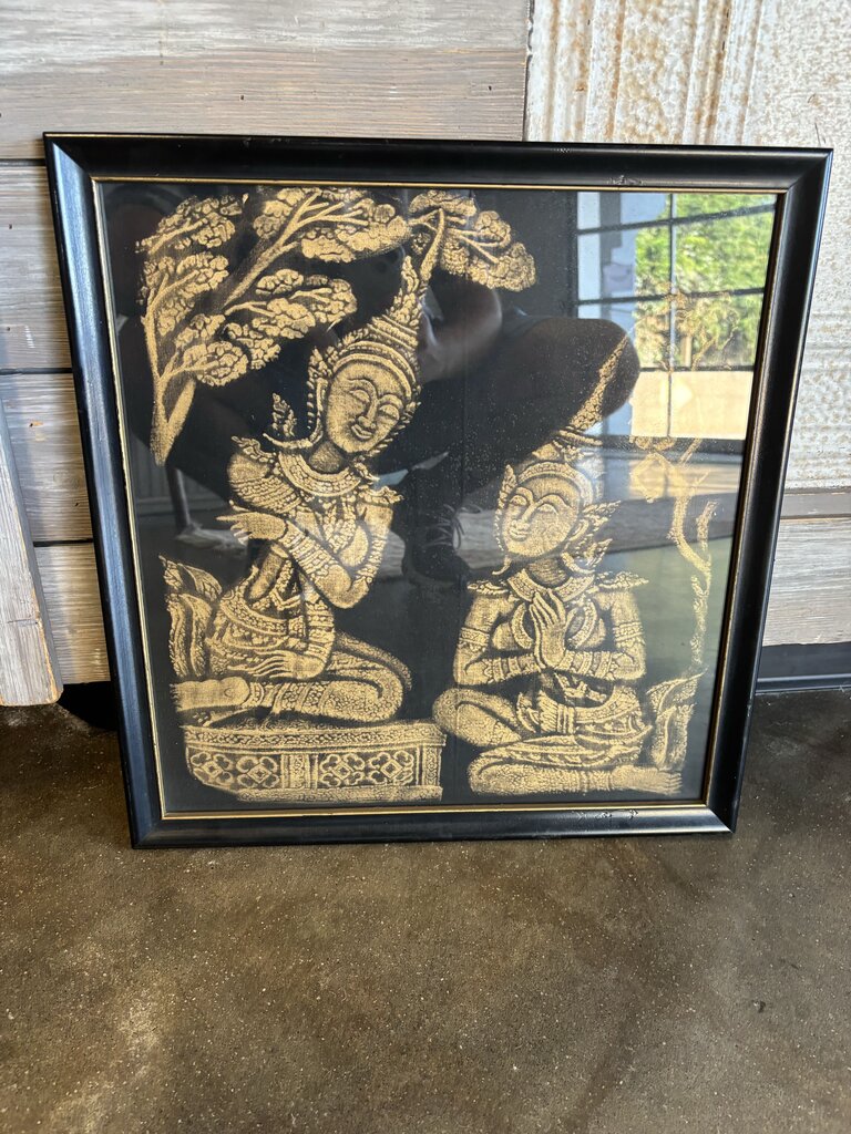 Vintage Thai Temple Rubbings 18 x 19