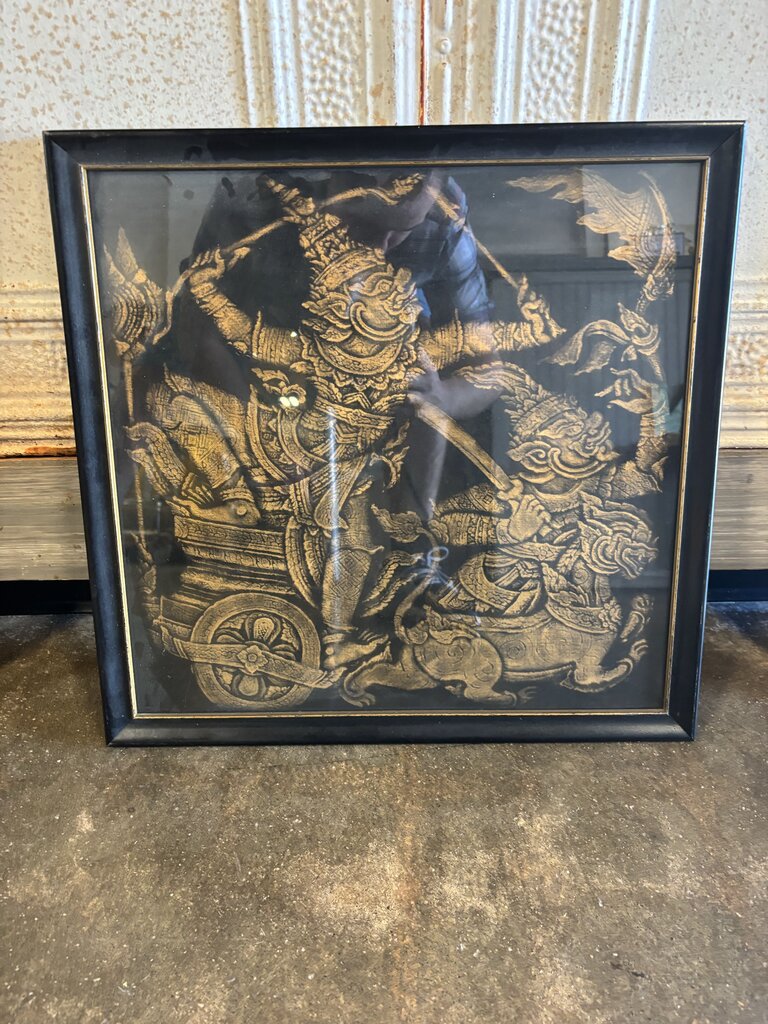 Vintage Thai Temple Rubbings 19.5 x 19