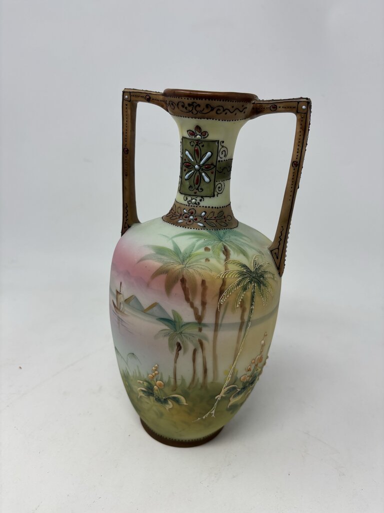 Nippon Raised Enamel Vase (Trees)