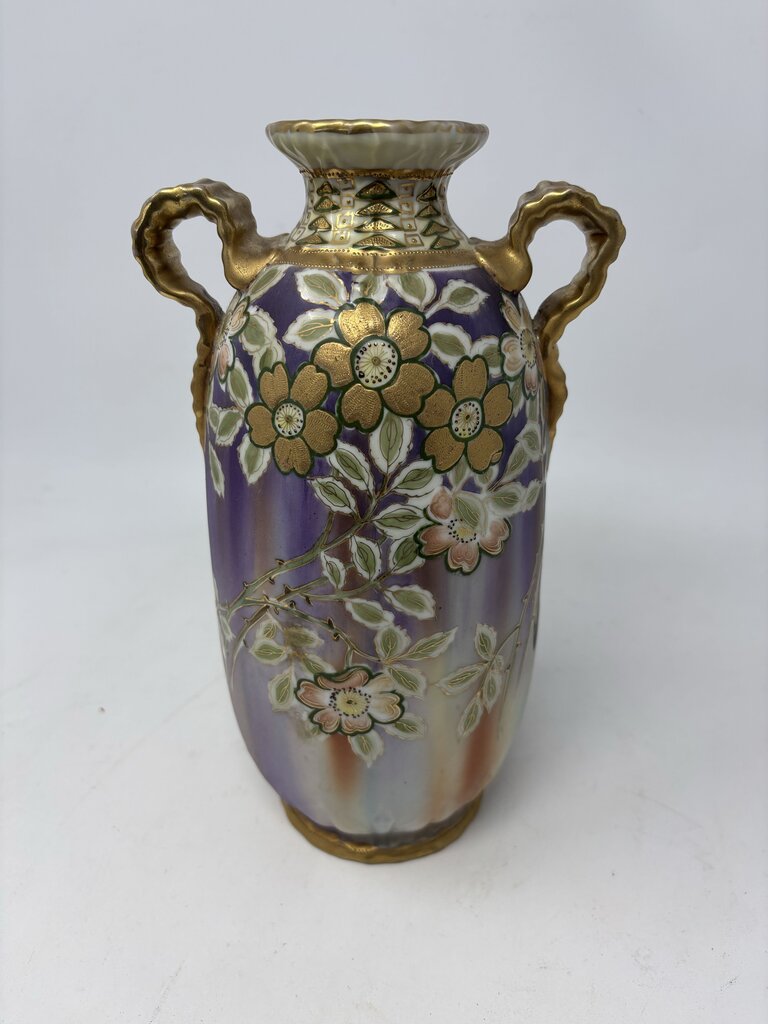 Nippon Raised Enamel Vase (Flowers)