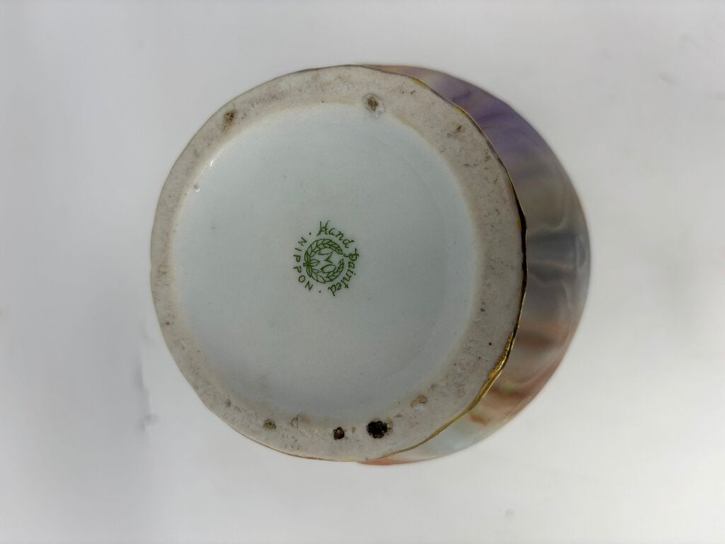 Nippon Raised Enamel Vase (Flowers)