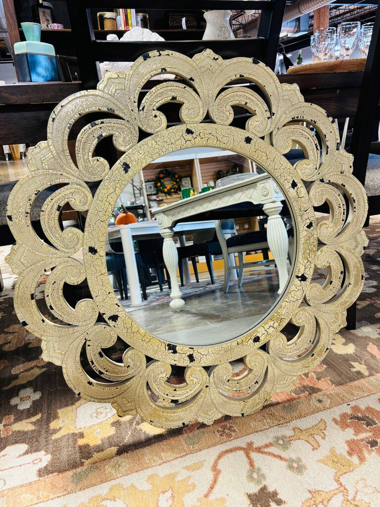 Distressed White Washed Mirror