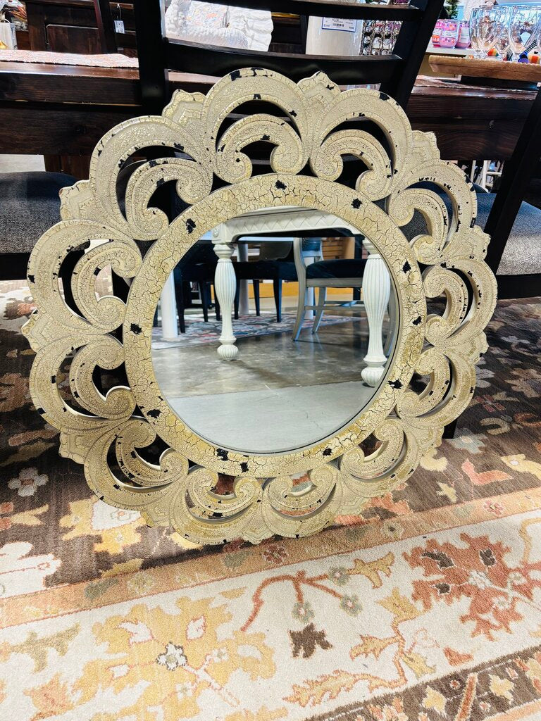 Distressed White Washed Mirror